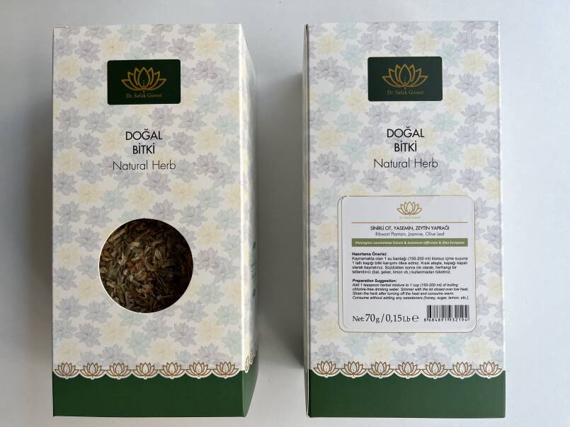 SİNİRLİOT, YASEMİN, ZEYTİN YAPRAĞI DOĞAL BİTKİ 70 gr. - 1